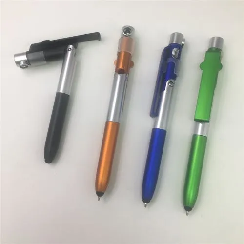 4 In1 ستايلس تلميح حامل الهاتف LED الإضاءة الكرة القلم